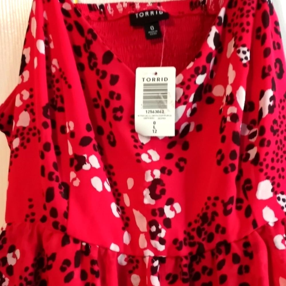 Torrid hot pink lepoard baby doll cami size 0 NWT
